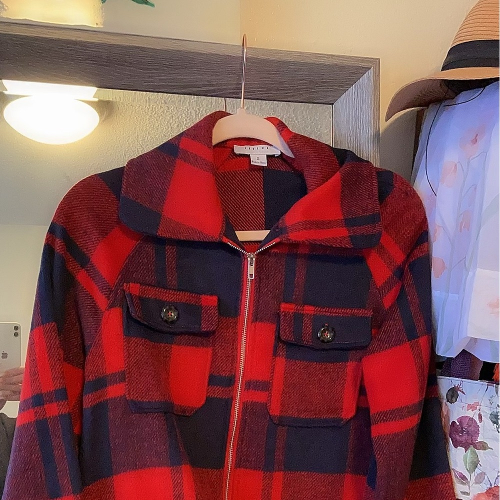 Cropped Red & Navy Jacket